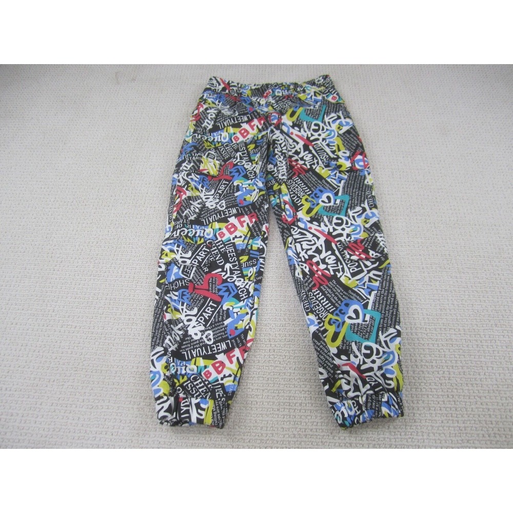 V.I.P Pants Womens 7/28 Black Letter Print All Over Joggers Casual‎ Streetwear